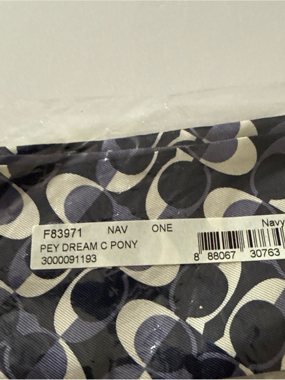 Coach Logo Print Skinny Scarf Navy